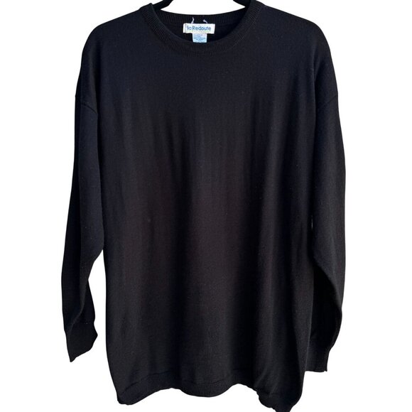 La Redoute Vintage Womens Wool Blend Long Sleeve Minimalist Black Knit Sweater L - Picture 1 of 8